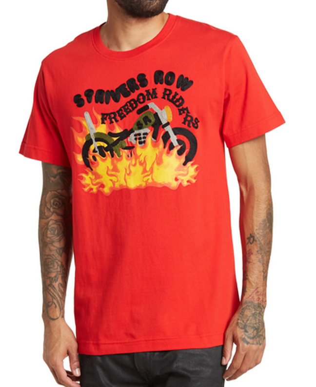 FILA T shirt STRIVERS ROW Freedom Riders rosso ad alto rischio S nuova con etichetta $85