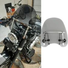 18"x16"Motorcycle Windshield Windscreen for 7/8''1"Handlebars For Harley Softail