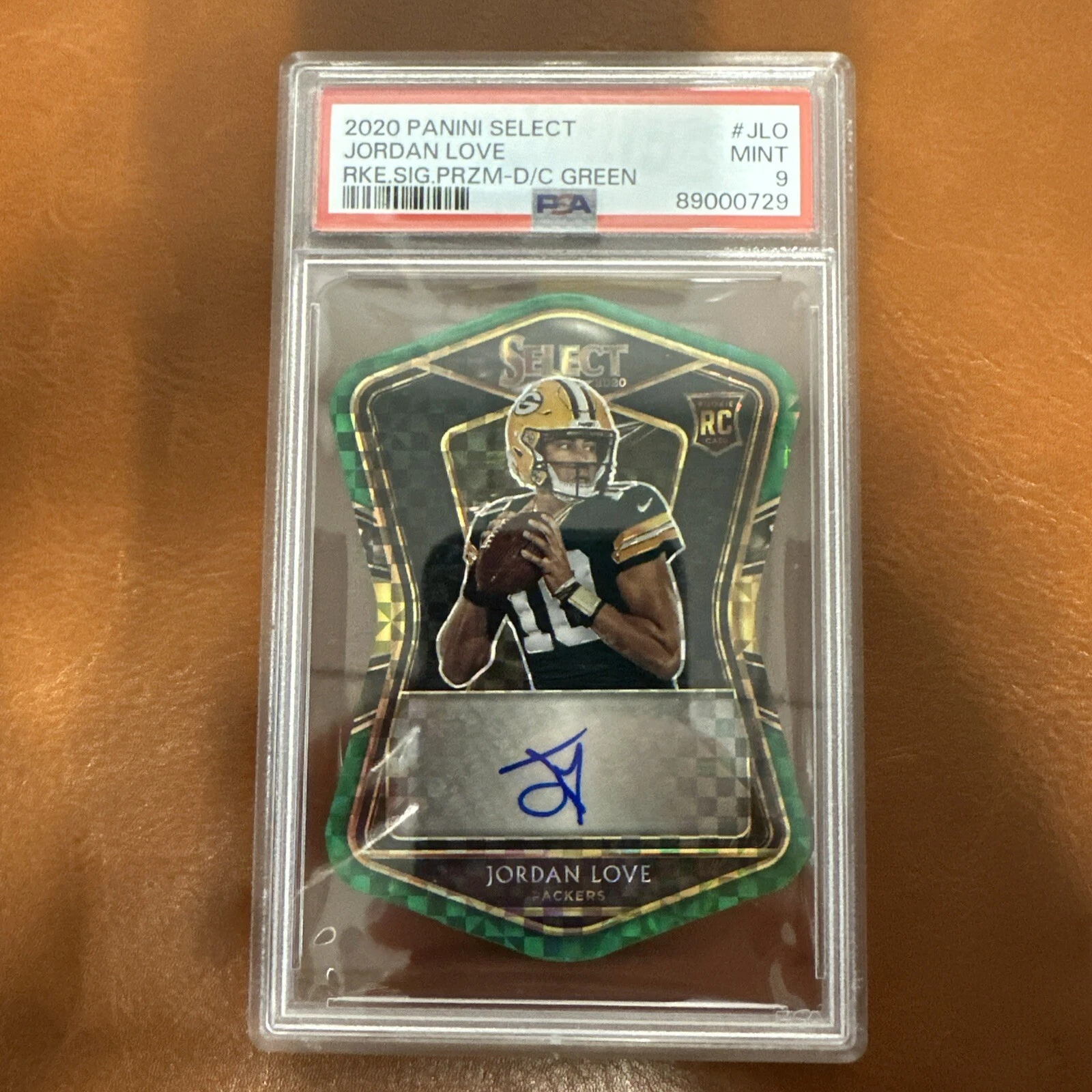 Jordan Love Panini Select Rookie Signatures #JLO Die-Cut Green