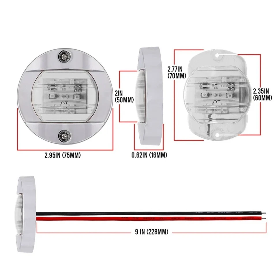 FARETTO A 6 LED TONDO DA PLANCETTA-LUCE BIANCA PER BARCA GOMMONE YACHT CONF 4 PZ - Immagine 2 di 2