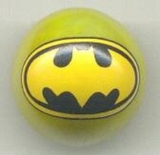 Batman Logo 1" Yellow Glass Logo Marble