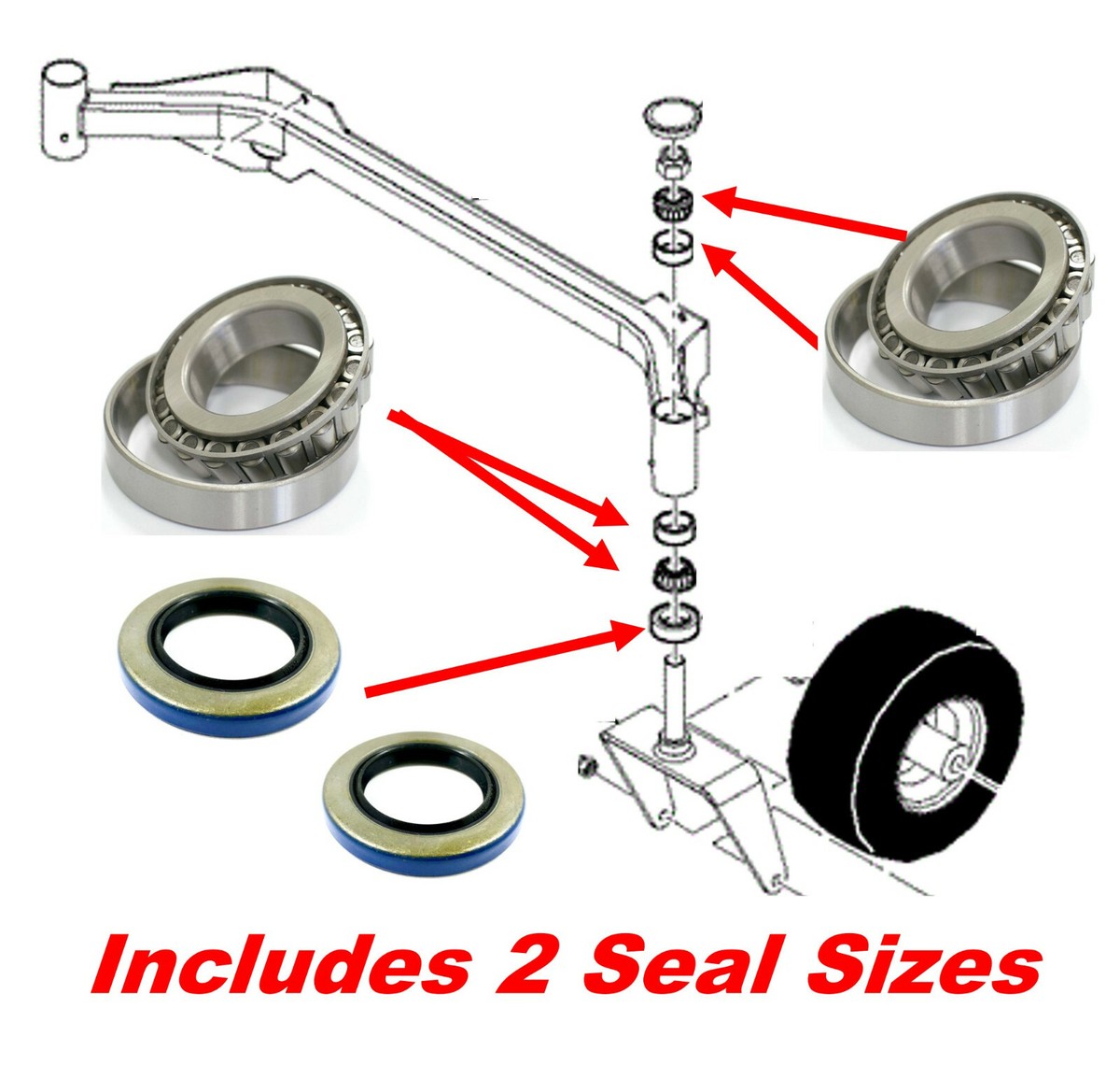 Fork Caster Rebuild Kit fits Toro Z-Master 116-8883, 1-632511-01