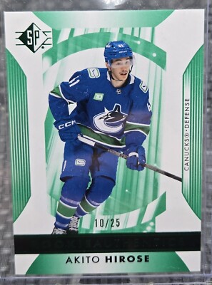 2023-24 UPPER DECK SP ROOKIE AUTHENTICS AKITO HIROSE GREEN /25 SSP CANUCKS 