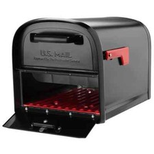 Locking Parcel Mailbox. Oasis 360 Black, Large, Steel, Small scratch on top.