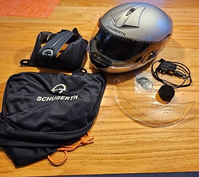 Schuberth C3 Pro Motorcycle Helmet Medium with Sena SC10U Bluetooth 