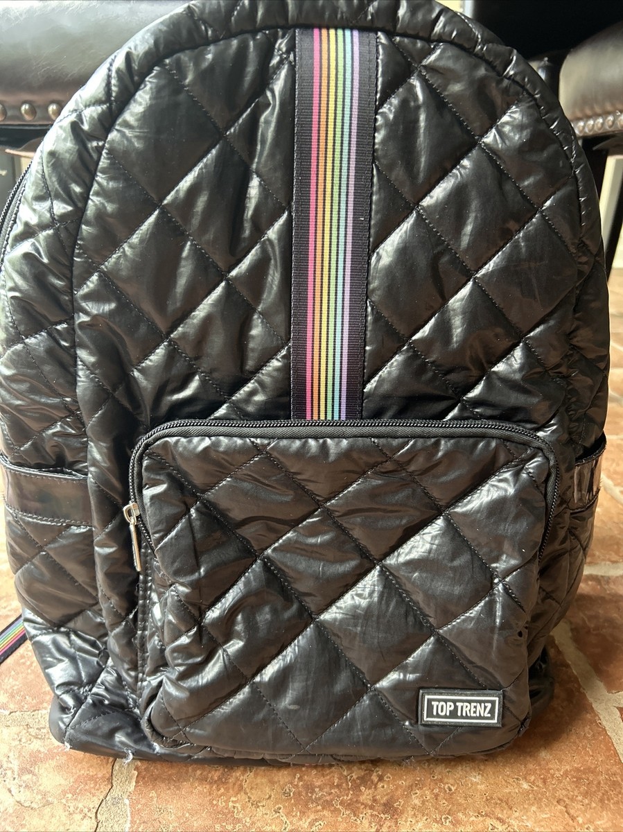 Top Trenz Black Metallic Puffer Puffy Backpack Pre-owned | eBay display picture 3