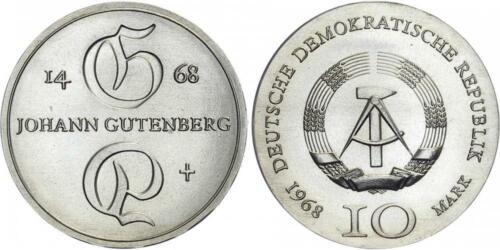 DDR 10 Mark 1968 A Gutenberg - Bild 1 von 1