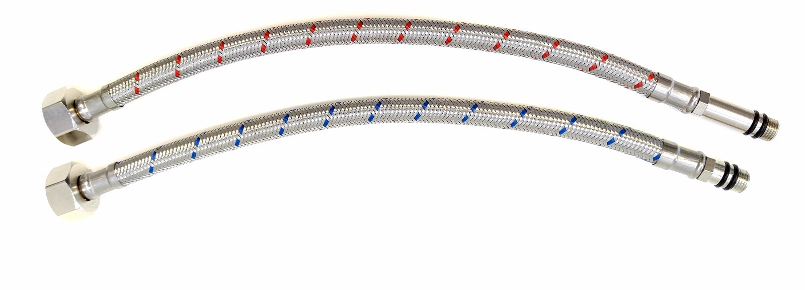 Pair M10 x 1/2" x 600mm Flexible Tap Basin Kitchen Sink Connector Tail