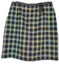 Requirements Women's Skirt Size Plaid Black Base With Multi Color 12 Petite