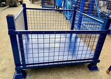 (x3) 1Mx1Mx650 Stacking Steel Cage Stillage with Removeable Front