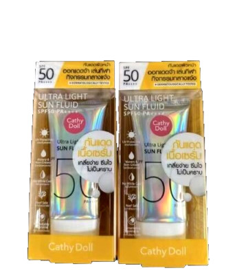 Cathy Doll Ultra Light Sun Fluid Sunscreen Protect Skin SPF50 PA++++ 40 mlx2 pcs