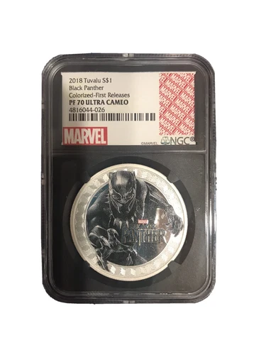 2018 Tuvalu 1 oz Silver Marvel Black Panther Proof PF70 NGC First Releases
