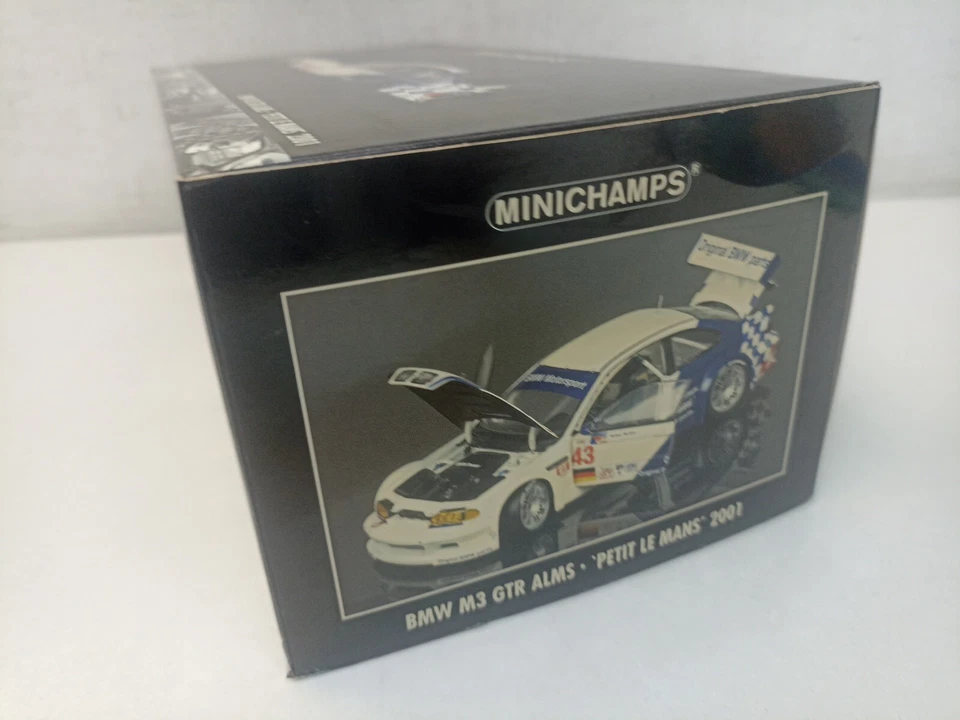 Bmw M3 GTr Alms Petit Le Mans 2001 Minichamps Muller 43 Diescast Sc 1/18-Y1-H19 - Immagine 4 di 4