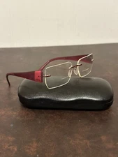 SILHOUETTE Titan Edge Shiny Red Rimless Eyeglasses 6650 40 6054 53mm