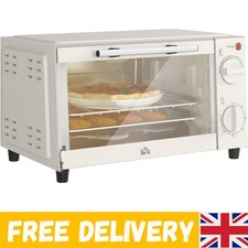 Elegant Cream 9L Mini Oven - Compact Electric Grill with Adjustable Temp & Timer