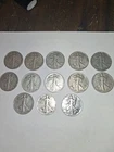 Walking Liberty Half Dollar 90% Silver-Lot of 13
