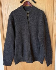 LL Bean 100 Lambs Wool Cardigan Sweater, Full-Zip, Lined, Mens XL