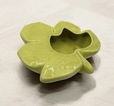 Kay Finch Mid Century Ceramic Green Leaf Shaped Dish CA Made 1935-1963