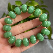 13*10mm Natural hetian Green Jade Gemstone Beads Bracelet