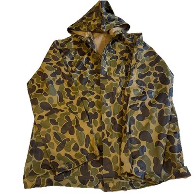 Vintage Stearns Dry Wear Rain Jacket Duck Came Medium Waterproof Hunting