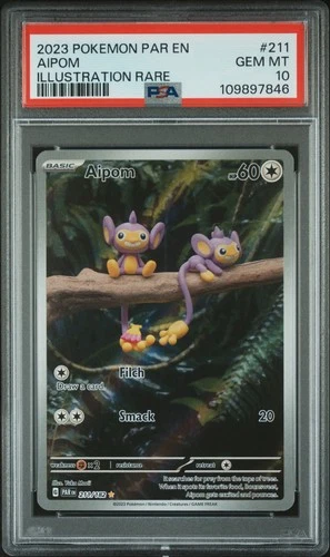 2023 POKEMON PAR EN-PARADOX RIFT ILLUSTRATION RARE #211 AIPOM PSA 10