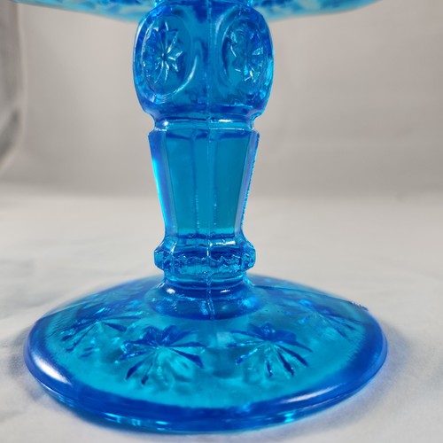 Weishar Vidrio Colonial Azul Luna y Estrellas Pedestal Compota Postre/Pastel Soporte 7" - Imagen 3 de 9