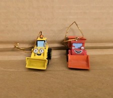 Bob The Builder Mini Christmas Ornament Tractors Bulldozer SCOOP MUCK 2003