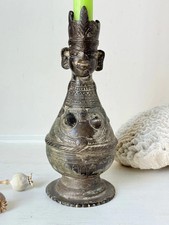 Antique Bengali Anthropomorphic Brass Ritual Vessel in Goddess Form