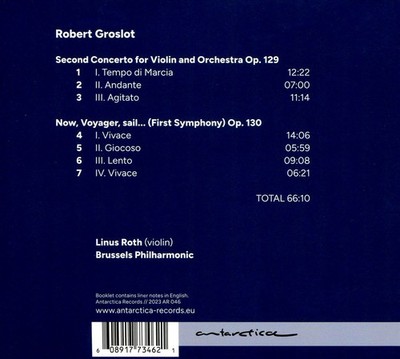 LINUS ROTH / BRUSSELS PHILHARMONIC ROBERT GROSLOT: SECOND CONCERTO FOR VIOLIN &