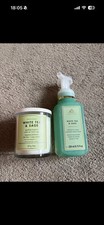 Bath & Body Works Candle and Hand Soap Bundle White Barn White Tea & Sage New