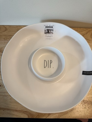 #ad Rae Dunn Chip and Dip Tray Platter Melamine NEW $20.00