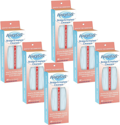 Dental Floss for Bridges and Implants 6 Packs - Floss Threaders for Bridges, Den