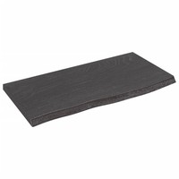 Wandregal Dunkelgrau 60X30X2 Cm Massivholz Eiche Behandelt