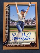 48/50 Lauren Alaina 2025 Topps First Pitch Auto Gold Wrigley Field Cubs Country