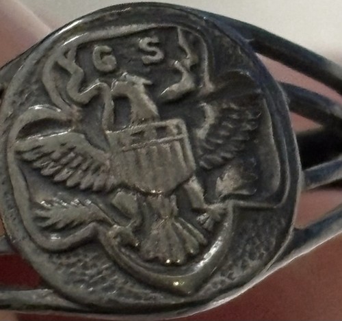 Vintage Girl Scout Sterling Silver Ring Stamped , Patches, And Pins - Picture 3 of 21