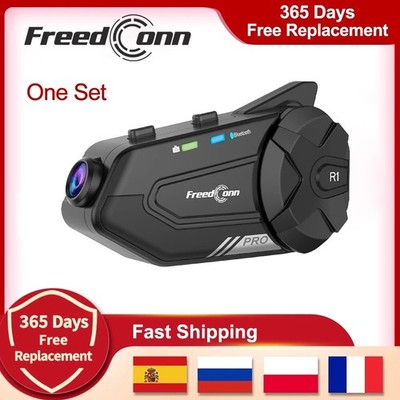 Freedconn R1 Pro Motorcycle Intercom   Bluetooth Helmet Headset with Camera