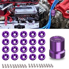 Purple Vtec Solenoid Valve Cover Fender Bumper Engine Bay Washer Kit For Honda