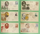 DR WHO 1953 FRANCE 6 FDC FAMOUS PEOPLE CACHET COMBO R22166