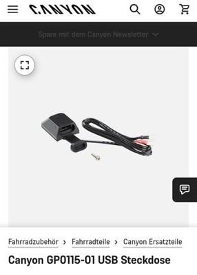 CANYON USB Steckdose Powersocket USB A Anschluss für E-Bikes