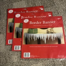 3 Sets of Decorative Banner Border Holiday 118" Long Icicles each set 118" long