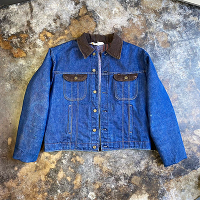 VINTAGE RARE 80s Key Imperial Denim Jacket (corduroy details and blanket lined)