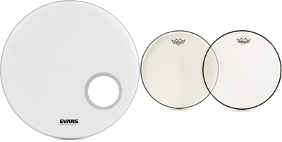 Evans BD22RGCW + Remo PP-1090-BA- Value Bundle