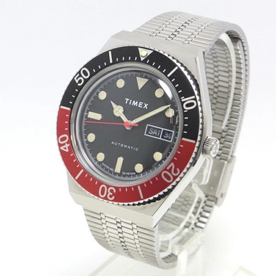 Timex M79 Automatic Watch TW2U83400 Black Dial Red/Black Bezel Men s A Rank