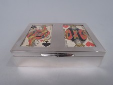 Boîte à cartes à jouer Hermann Bauer allemande argent 835