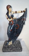 Art Deco Figurine of a Ballroom Dancer in Beautiful Attire Performing Skirt Lift
