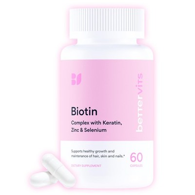 Betterrvits Hair Growth Vitamins for Women  Biotin 12,000 mcg with Zinc, Copp...