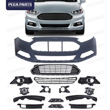 For 2013-2016 Ford Fusion Front Bumper Cover Grille Fog Lights Bezels Brackets