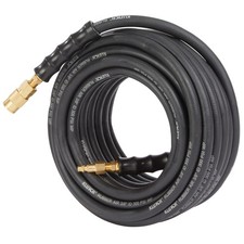 Klutch 3/8in. x 50ft. Rubber Air Hose with 1/4in. Quick-Connect Fittings, 300