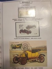 Classeur de Timbres Thématique Renault dont Plaques de Chassis, Sigle R8,FDC etc