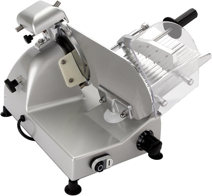 Beswood 250 Electric Meat Slicer 10" 240W Commercial Chromium Plated